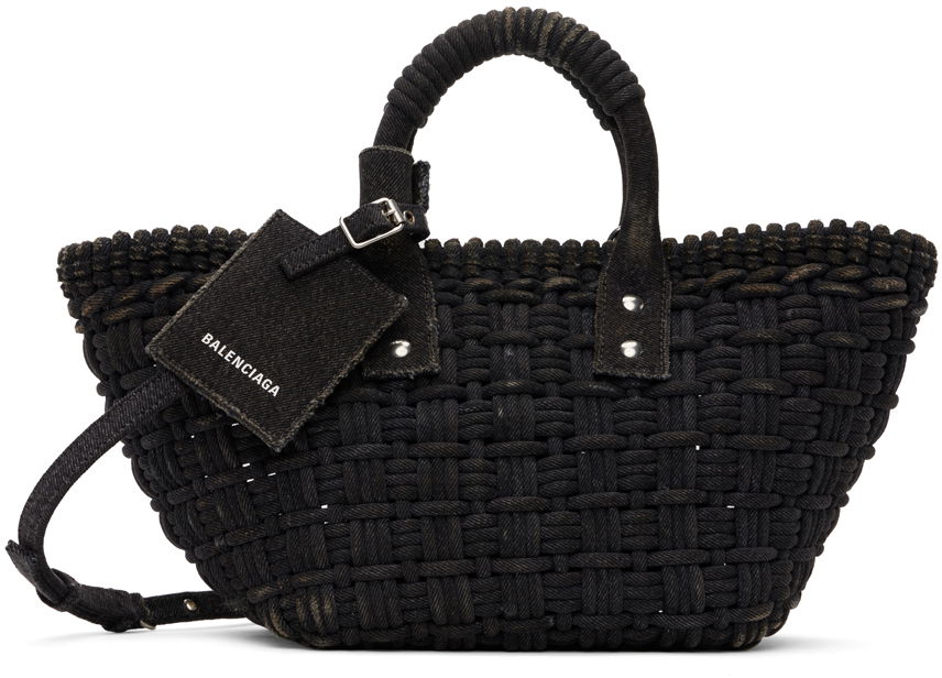 Tote bag Balenciaga XS Bistro Basket Bag Črna | 671342 2AACA, 0