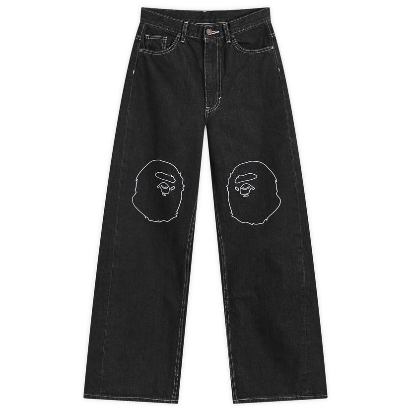 Kavbojke BAPE Ape Head Oversized Jeans Črna | 001DPK802005L-BLK