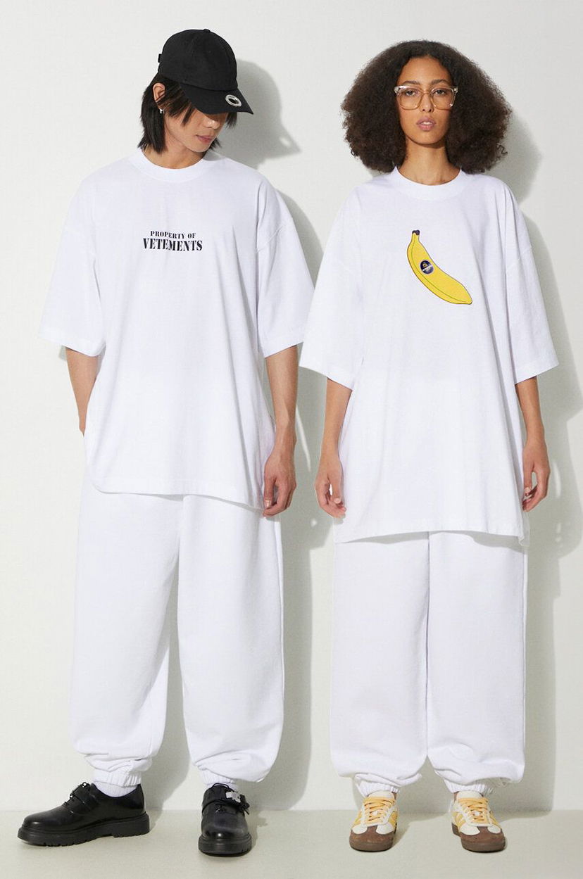 Majica VETEMENTS VETEMENTS Logo Sweatpants Bela | UE64SP600W