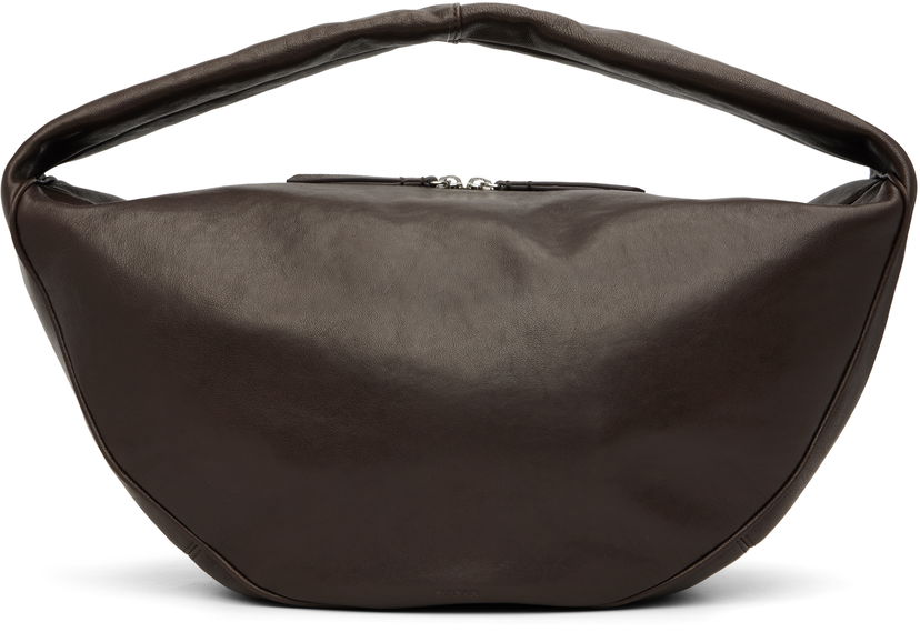 Torba za čez ramo BY FAR BY FAR Maxi Cush Washed Leather Shoulder Bag Rjava | MWBSB022LL034BR054PL