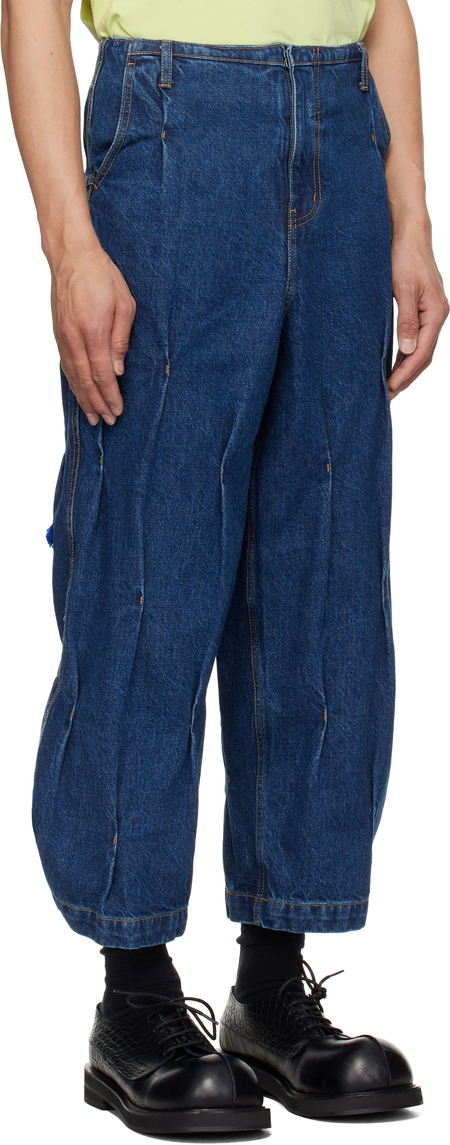 Kavbojke ADER ERROR ADER error 0103 Sculpted Denim Jeans Modra | BO01SSJE0103BL, 1