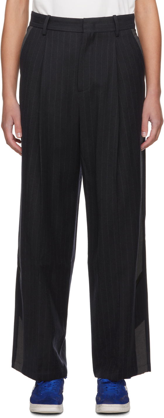 Hlače ADER ERROR Pinstripe Wide-Leg Trousers Črna | BMADFWSA0203NV, 0