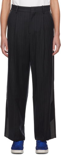 Pinstripe Wide-Leg Trousers