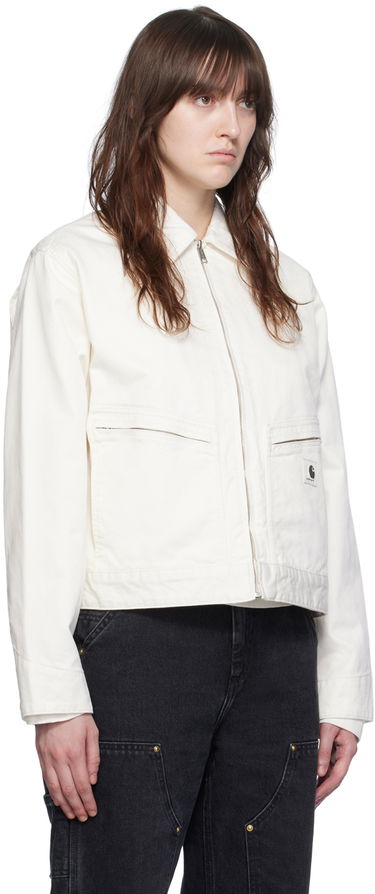 Jakna Carhartt WIP Women's Cropped Organic Cotton Zip-Up Jacket Bela | I033568 D602, 1