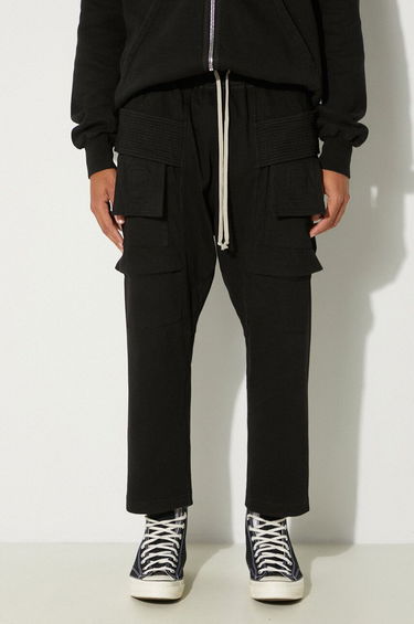 Cargo hlače Rick Owens Rick Owens Creatch Cargo Cropped Drawstring Sweatpants Črna | DU02D2371.RIG, 0