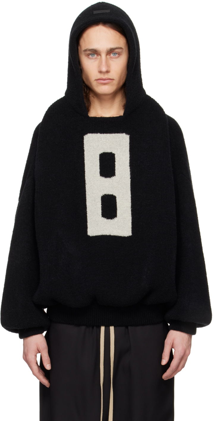 Pulover Fear of God Black Jacquard Hoodie Črna | FG820-2277WOL