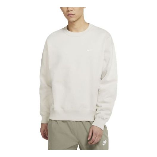 Pleteni pulover Nike Lab Fleece Crew Plush Pullover Bela | DA0318-072