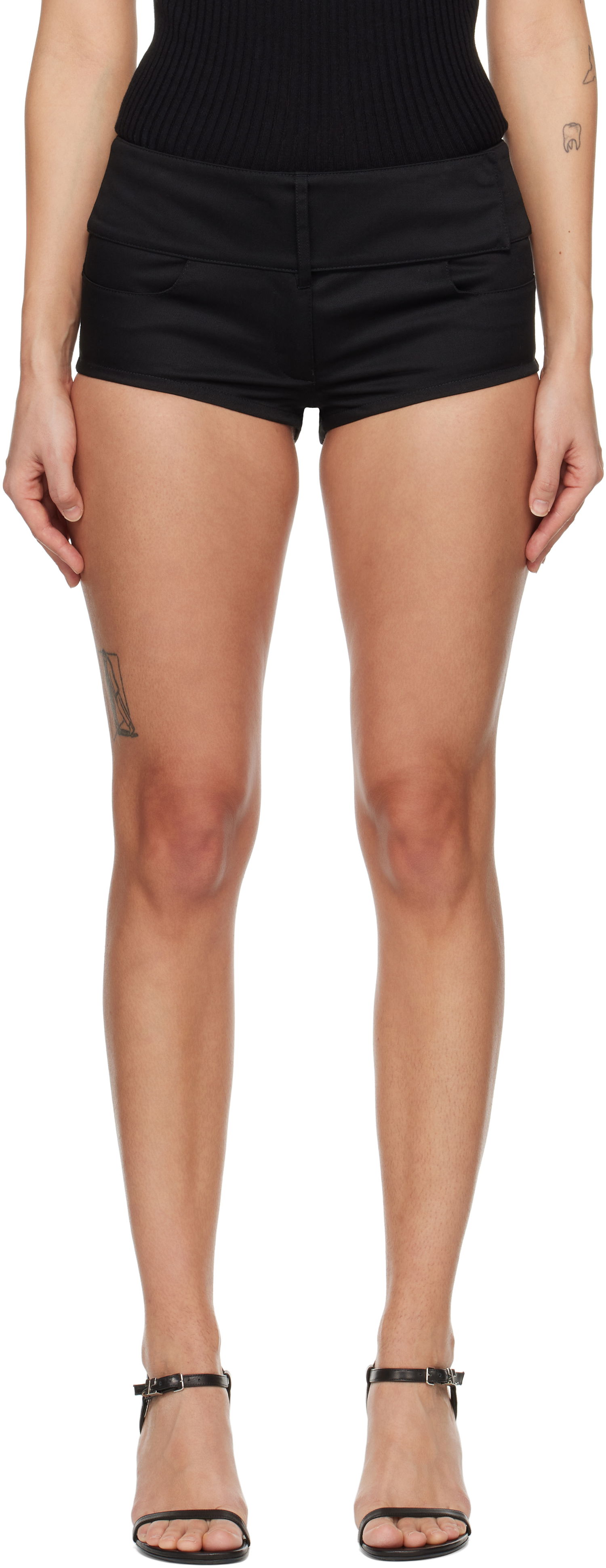 Kratke hlače Courrèges Courrèges Belted Mini Shorts Črna | 125CSH048PL0178, 0