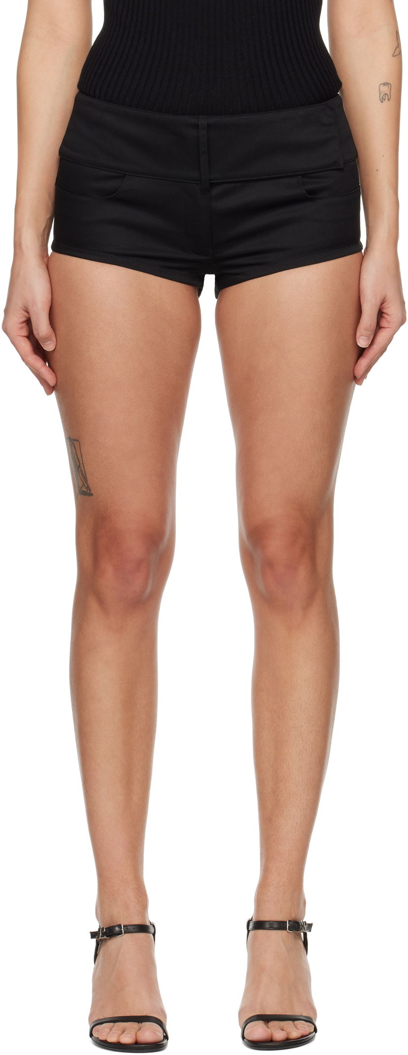 Kratke hlače Courrèges Courrèges Belted Mini Shorts Črna | 125CSH048PL0178