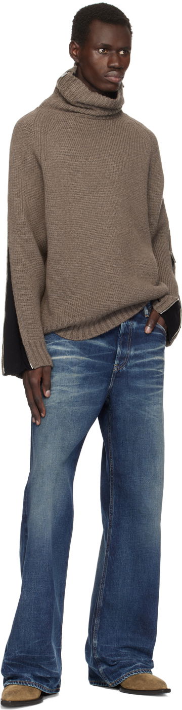 Pleteni pulover Helmut Lang Suitcase Turtleneck Sweater Rjava | O06HM797, 4