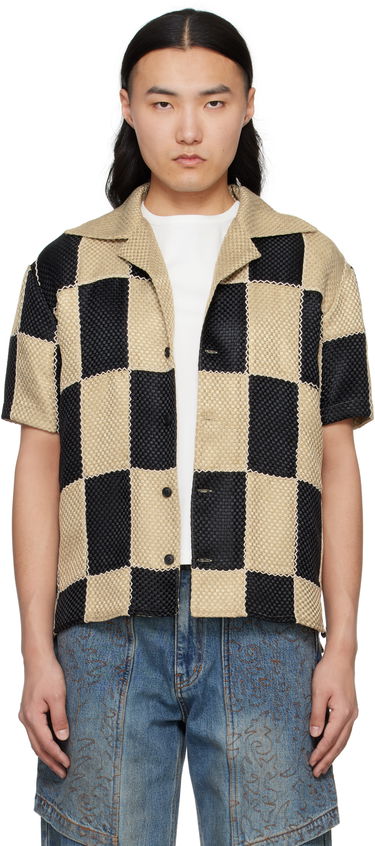 Srajce Andersson Bell Andersson Bell Patchwork Open Collar Shirt Bež | atb1233m, 0