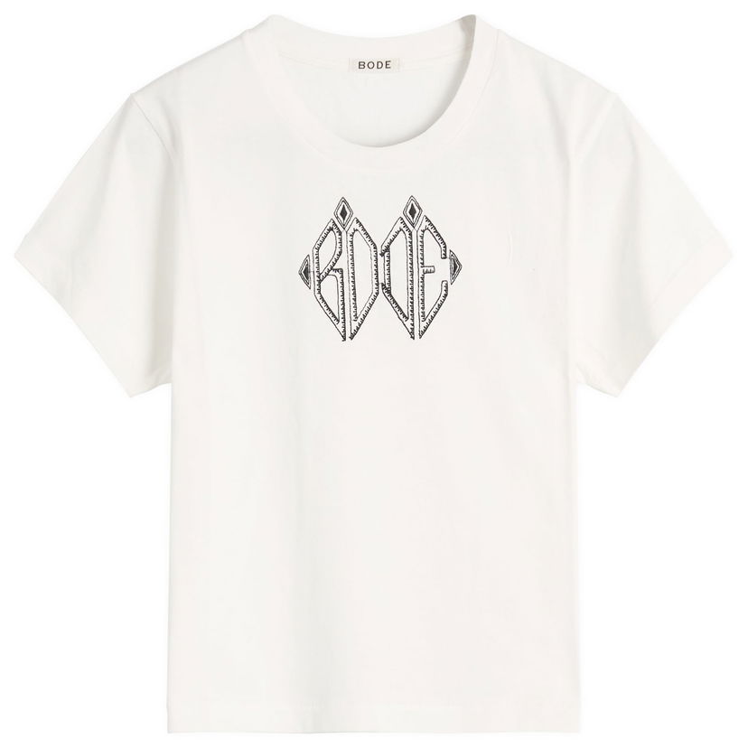 Majica Bode Diamond Monogram T-Shirt Bela | WRF25CS018-CREAM