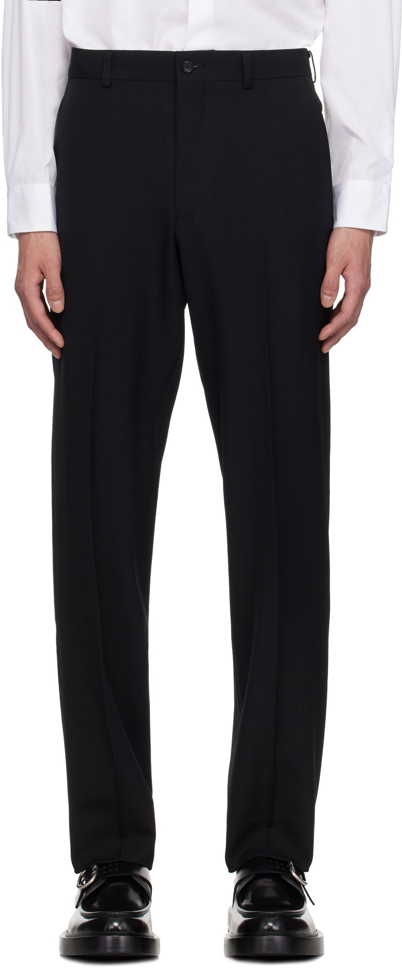 Hlače Comme des Garçons Homme Deux Wool Gabardine Trousers Črna | DO-P046-051
