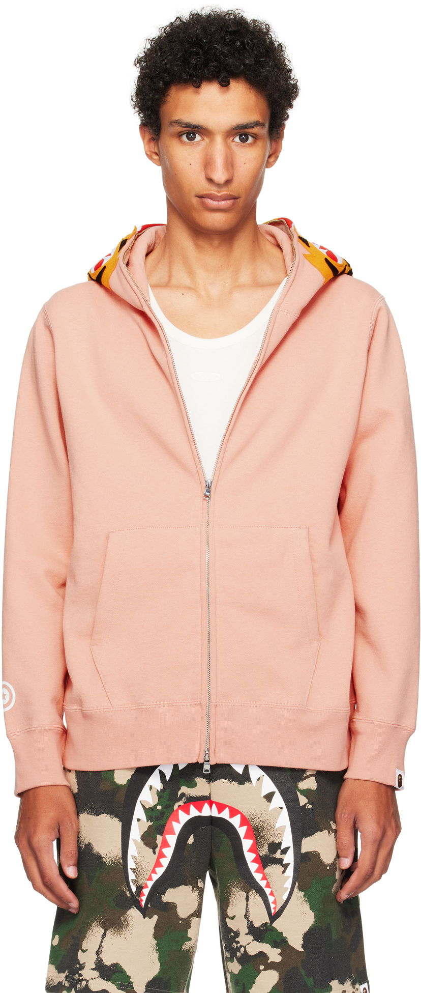 Pulover BAPE Tiger Full Zip Hoodie Roza | 001ZPL301006M