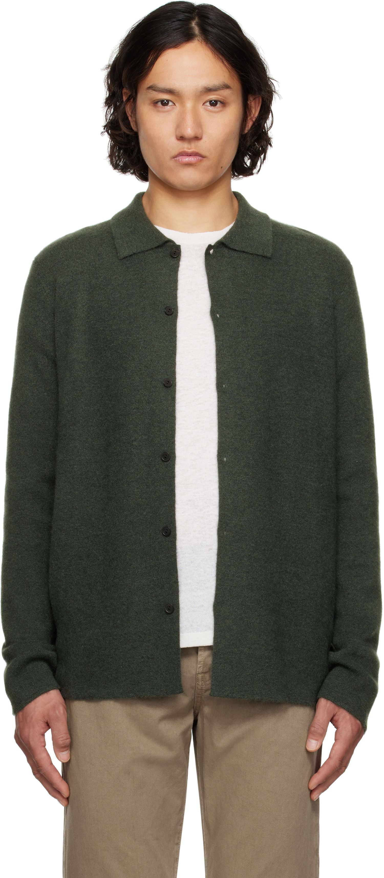 Pleteni pulover The Row The Row Iverson Cardigan Zelena | 874-Y363, 0