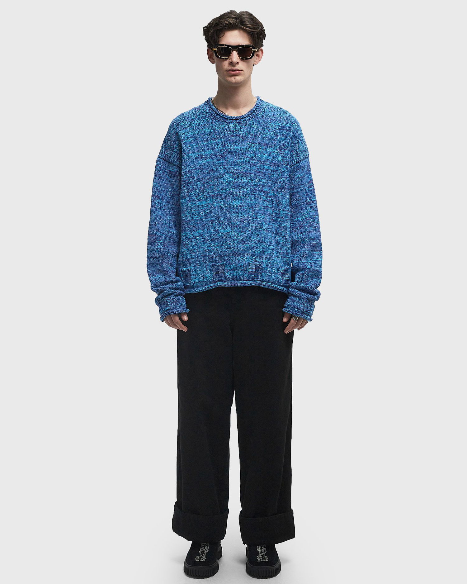 Pleteni pulover JW Anderson JW Anderson Space Dye Jumper Modra | KW1350-YN0409-825, 1