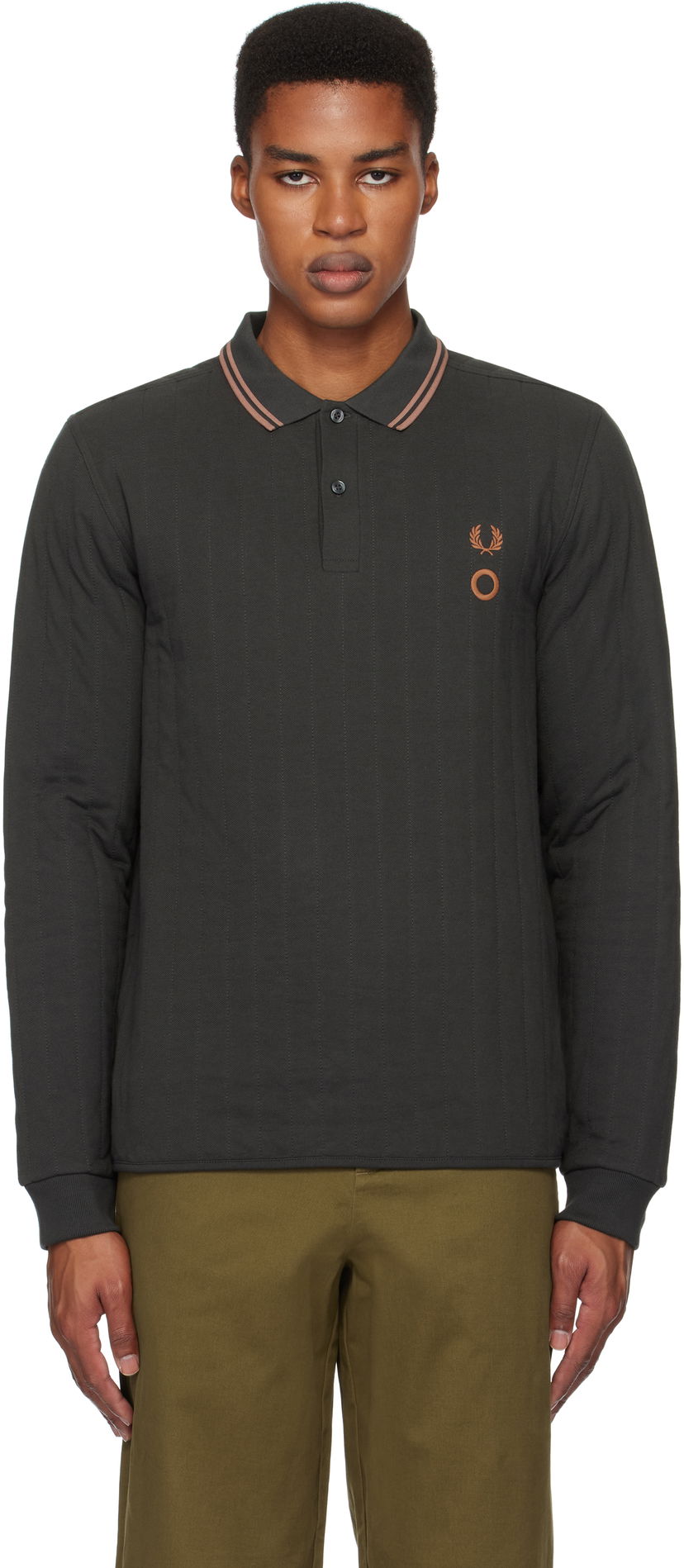 Polo majica Craig Green Long Sleeve Quilted Polo Zelena | SM8152