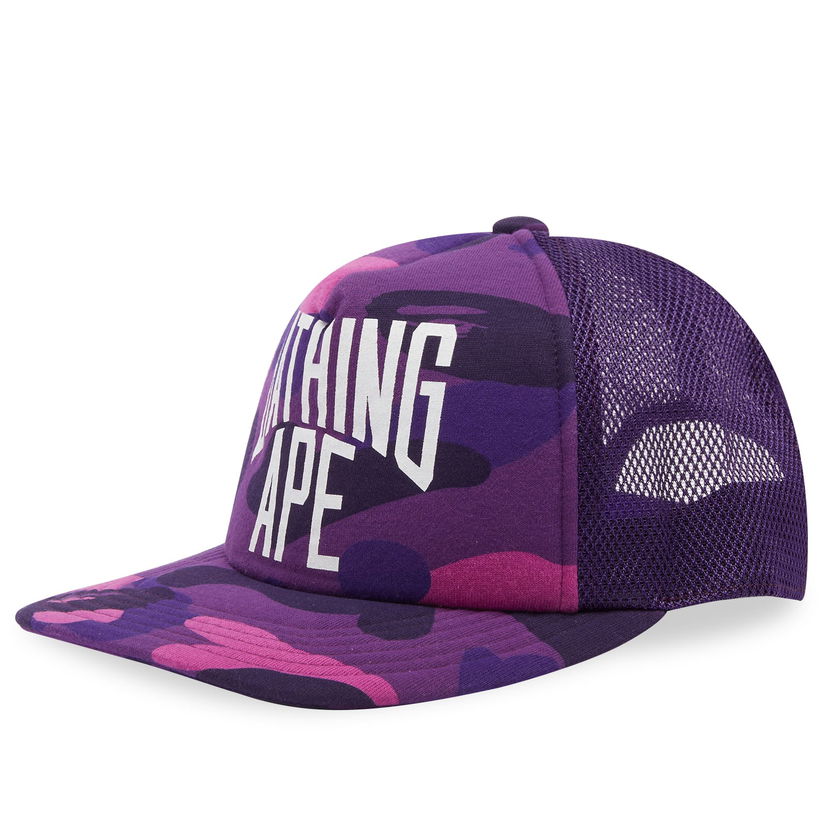 Kapa BAPE A Bathing Ape Colour Camo NYC Logo Mesh Cap Lila | 001CPK301005M-PPL