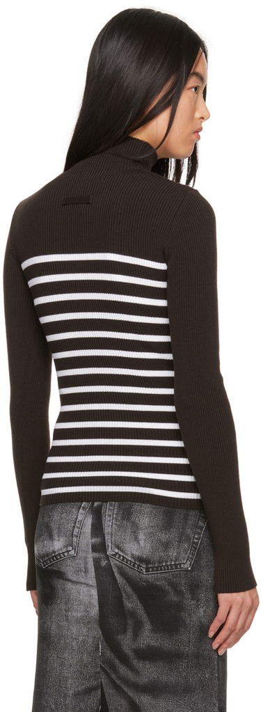 Pleteni pulover Jean Paul Gaultier Jean Paul Gaultier Striped Turtleneck Top Črna | 23/15-F-PL038-M056-6001, 2
