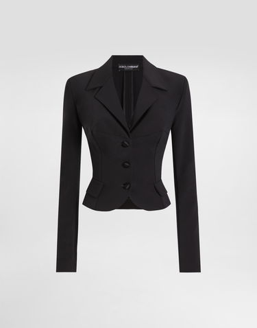 Jakna Dolce & Gabbana Dolce & Gabbana Short Single-breasted Cady Jacket Črna | F27FBTFUUC7N0000, 0