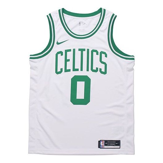 Dres Nike NBA Boston Celtics Tatum #0 Basketball Jersey Fan Edition 2020 Bela | CW3585-107