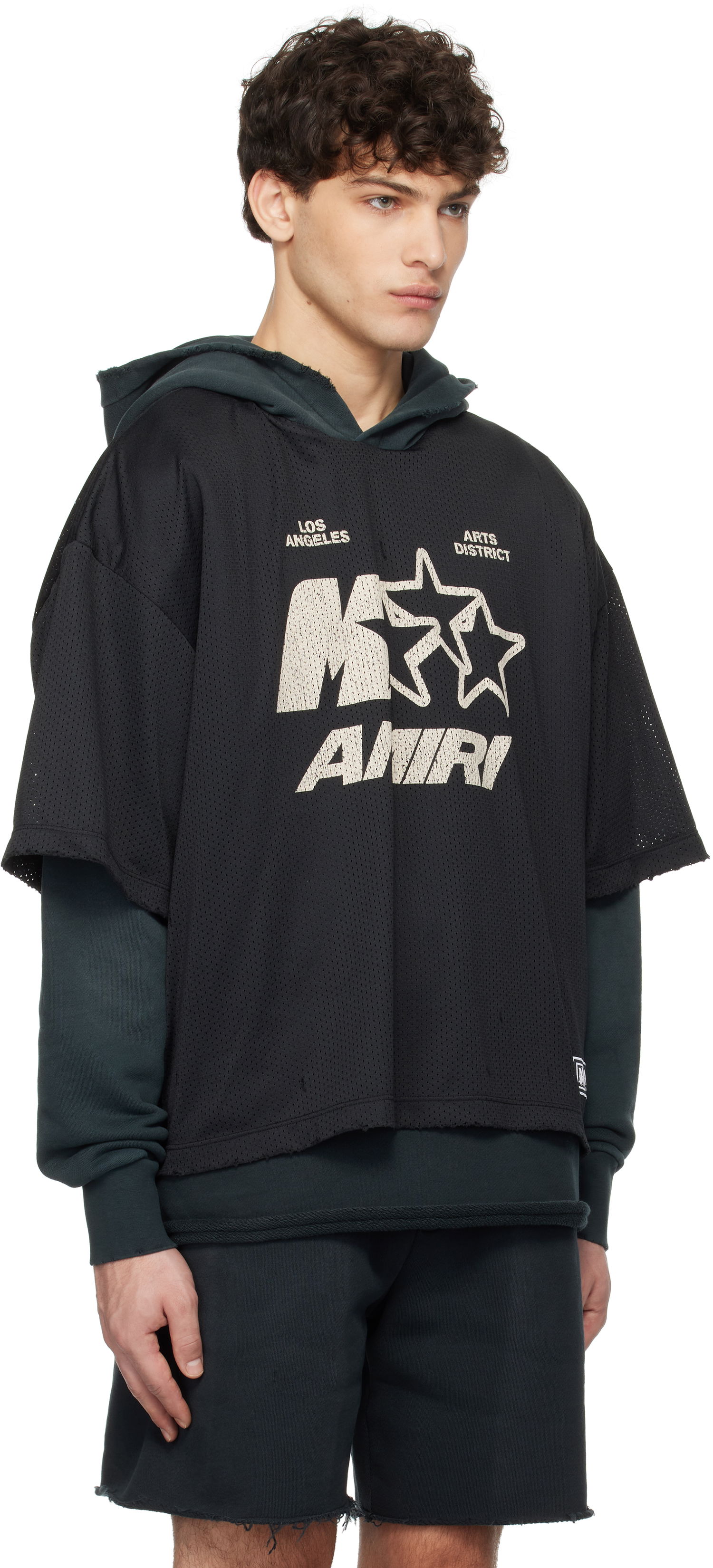 Dres AMIRI AMIRI MA Star Mesh Hoodie Črna | AMJYHD1092, 1