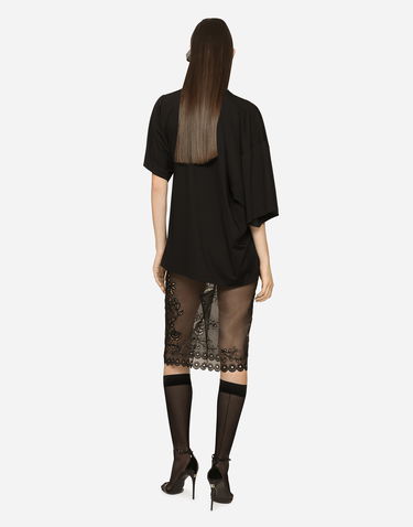 Majica Dolce & Gabbana Asymmetrical Top With Cut-out Črna | F8T21TFUGPSN0000, 2