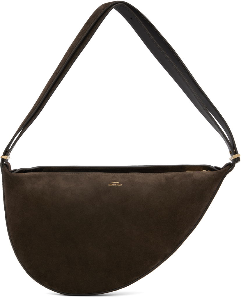 Torba za čez ramo TOTEME TOTEME Suede Scooped Sling Bag Rjava | 252-WAL2276-LE0004