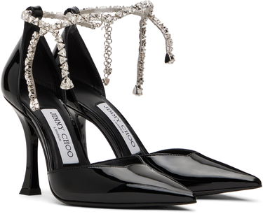 Superge in čevlji Jimmy Choo Jimmy Choo Stevie 100 Crystal Anklet Pumps Črna | STEVIE 100, 3