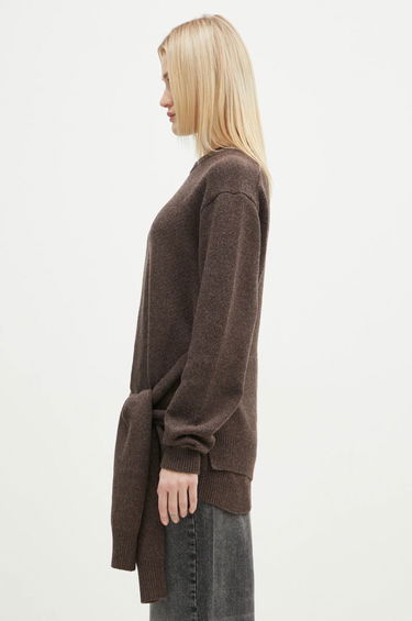 Pleteni pulover JW Anderson JW Anderson Draped Tie Front Jumper Rjava | KW1263.YN0384.958, 1