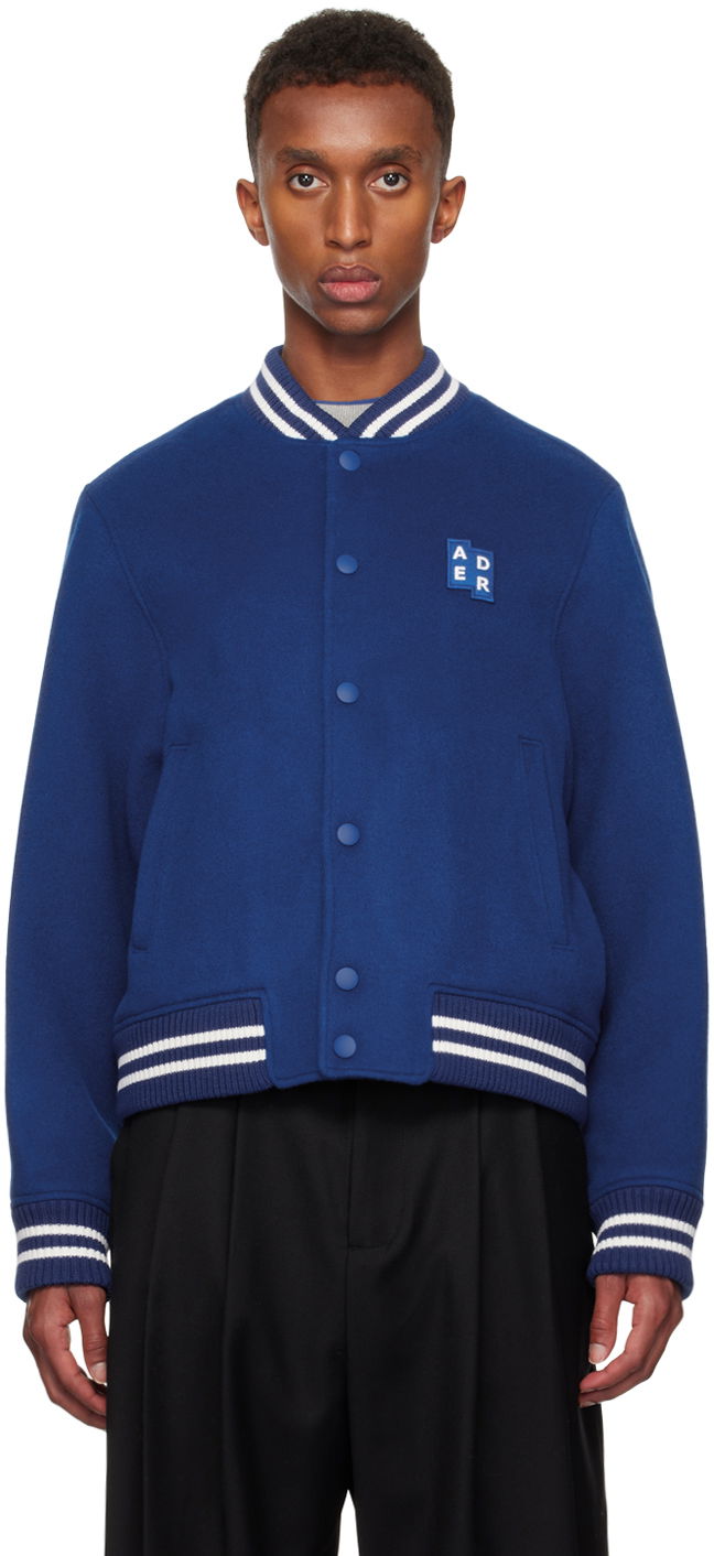 Bomber jakna ADER ERROR Varsity Bomber Jacket Modra | BM42FYJK0504BL