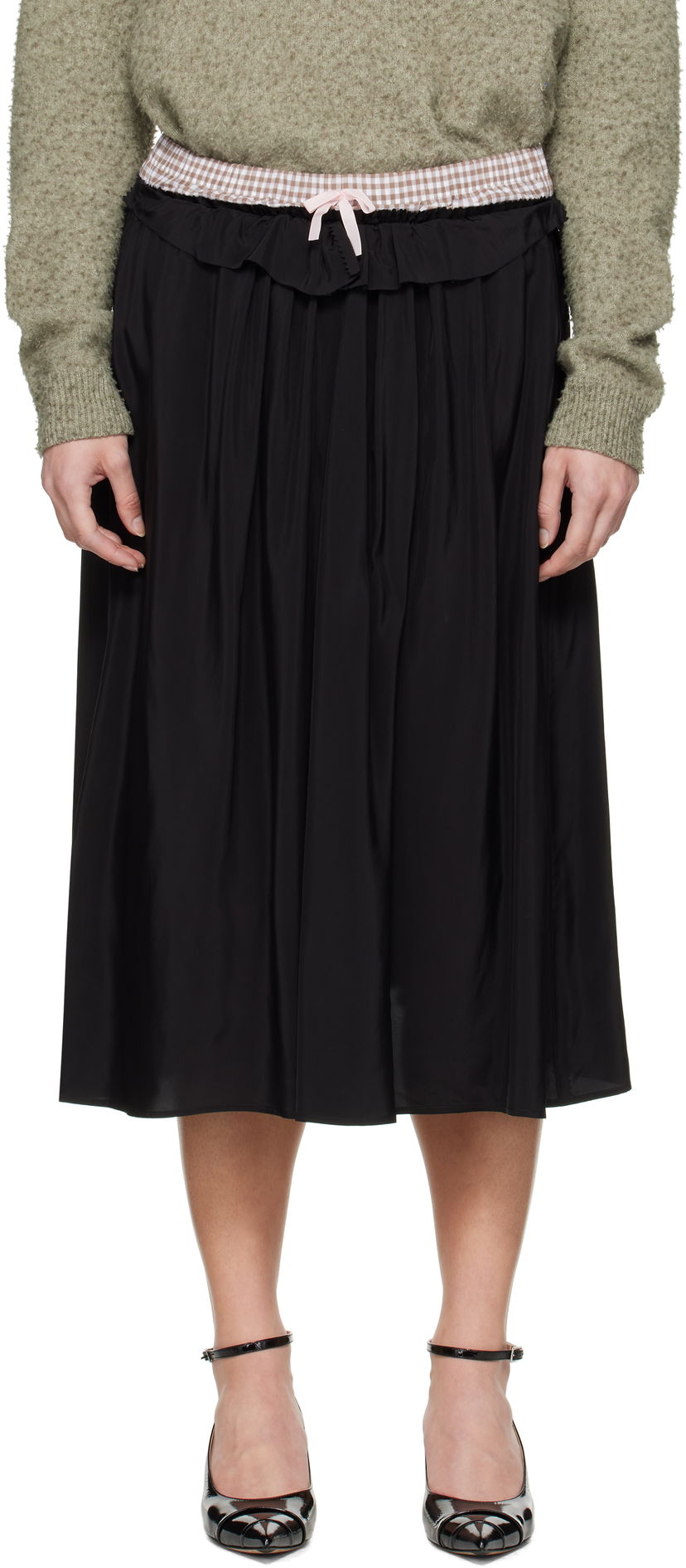 Krila Maison Margiela Maison Margiela 'Anonymity Of The Lining' Midi Skirt Črna | S51ME0034 S76632