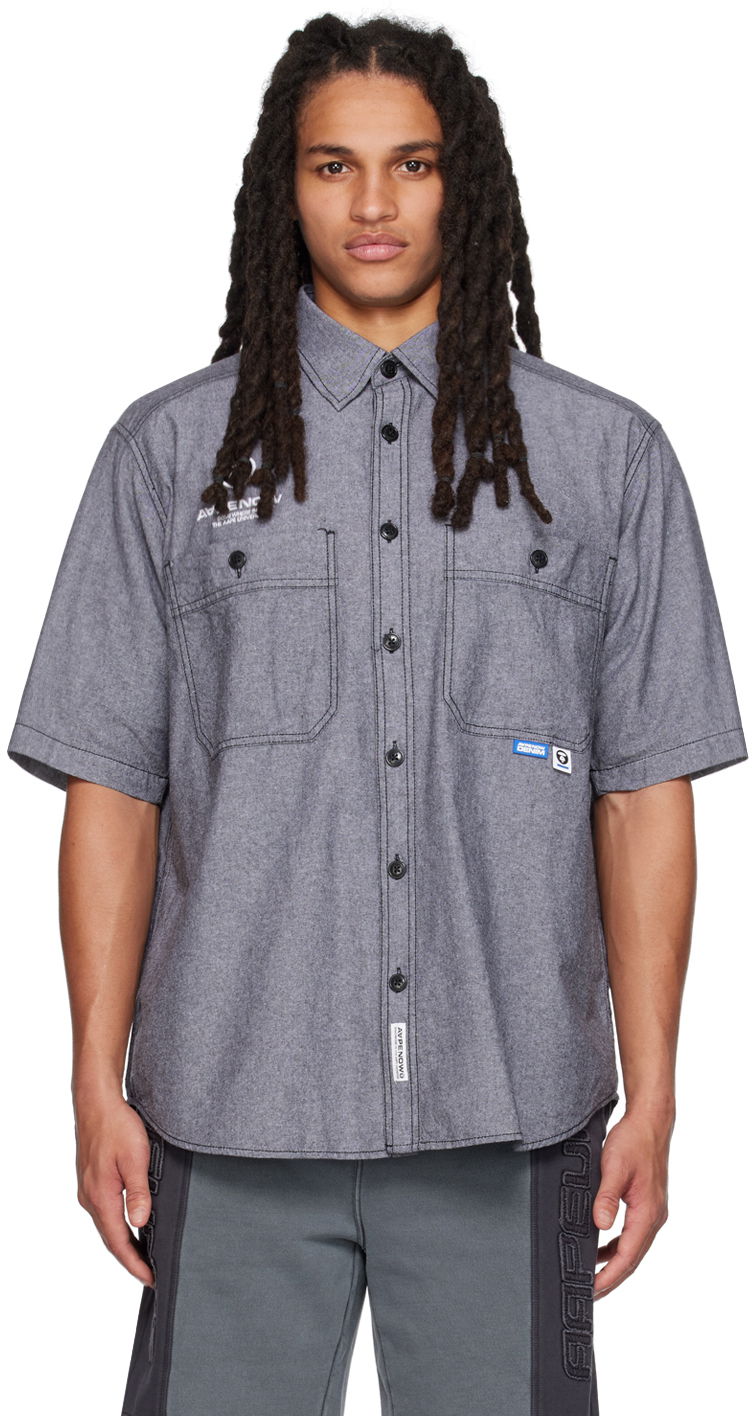 Srajce AAPE by A Bathing Ape AAPE by A Bathing Ape Embroidered Shirt Siva | AAPSRM8436XXKBKX