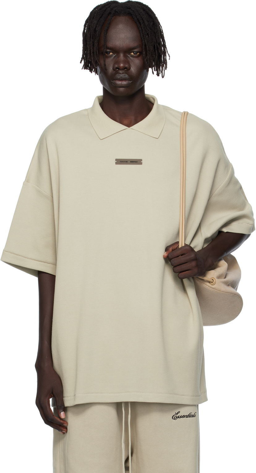 Polo majica Fear of God ESSENTIALS 90s Fit Piqué Short Sleeve Polo Bež | 125SP254406F