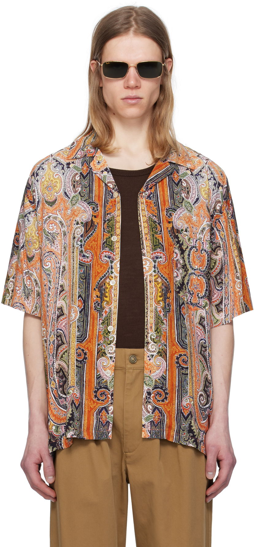 Srajce ISABEL MARANT Isabel Marant Vazlo Paisley Shirt Oranžna | CH0236HA-C2I08H