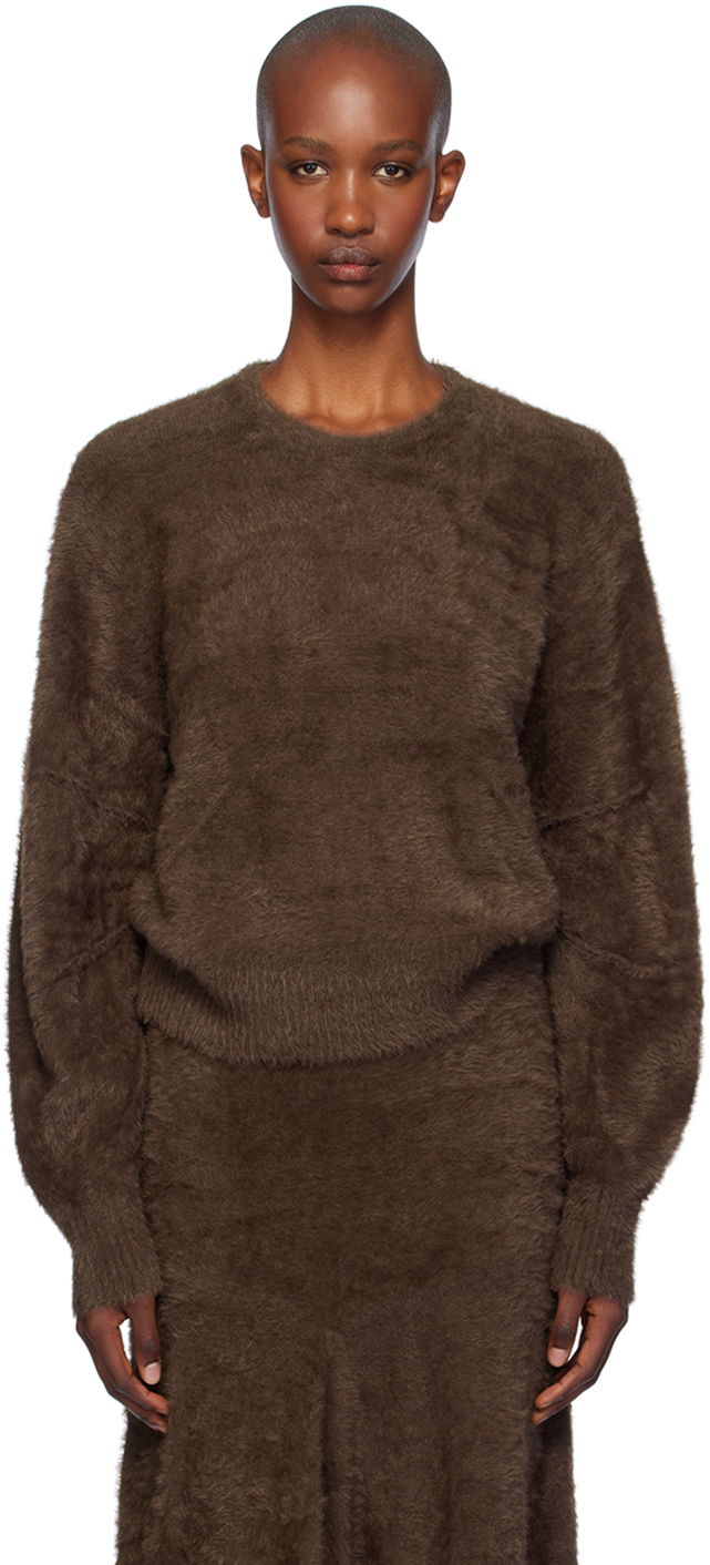 Pleteni pulover Helmut Lang Helmut Lang Eyelash Apex Women's Sweater Rjava | O06HW707
