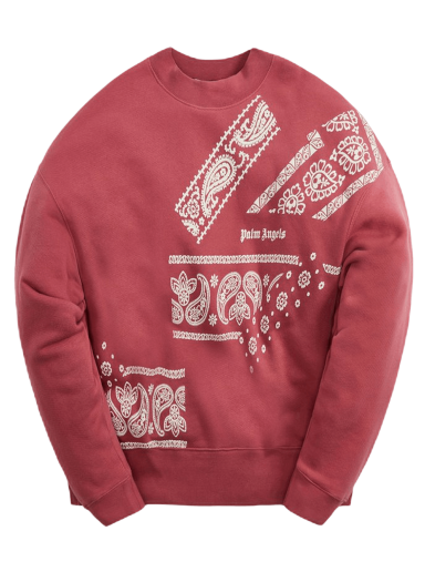 Pulover Palm Angels Bandana Print Crew Bordo | PMBA026F21FLE0112805