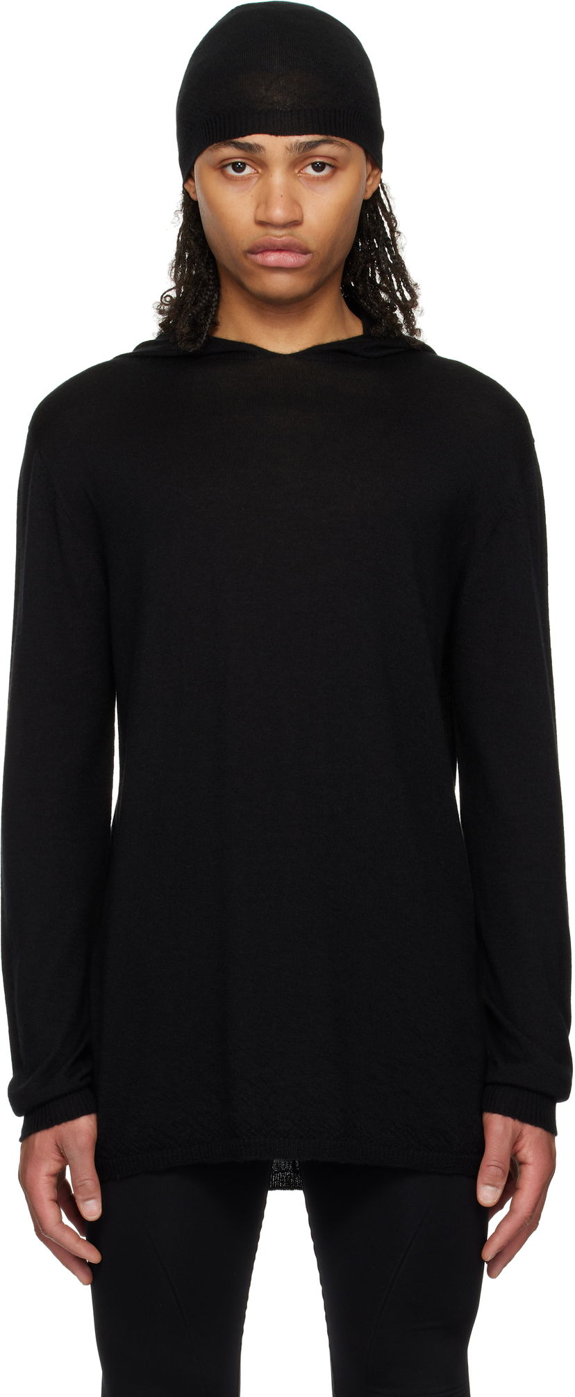 Pulover Rick Owens Rick Owens Hollywood Oversized Long Sleeve Hoodie Črna | RU01E5623 WS