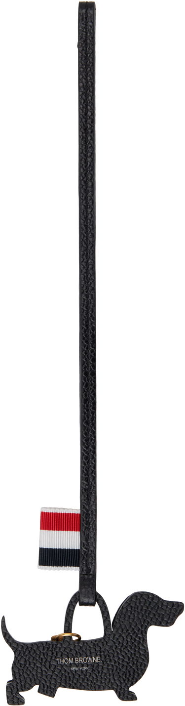 Obeski za ključe Thom Browne Grained Leather Dog Keychain Črna | UAM064A-00198, 1
