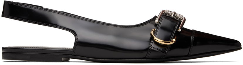 Nega čevljev Givenchy Givenchy Voyou Slingback Flats Črna | BE500SE28Z001