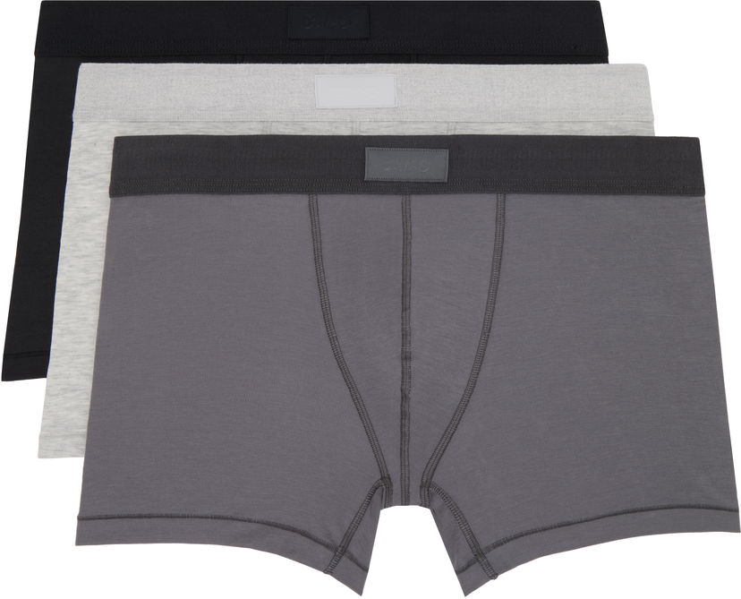 Boksarice SKIMS SKIMS Cotton Boxer Briefs - 3 Pack Siva | BO-BBR-5634M-HEATHER MULTI