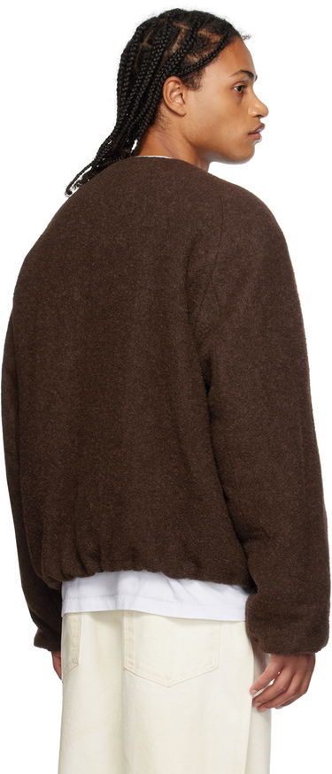 Pleteni pulover We11done We11done Collarless Bomber Jacket Rjava | WD-JP3-23-142-M-BR, 2