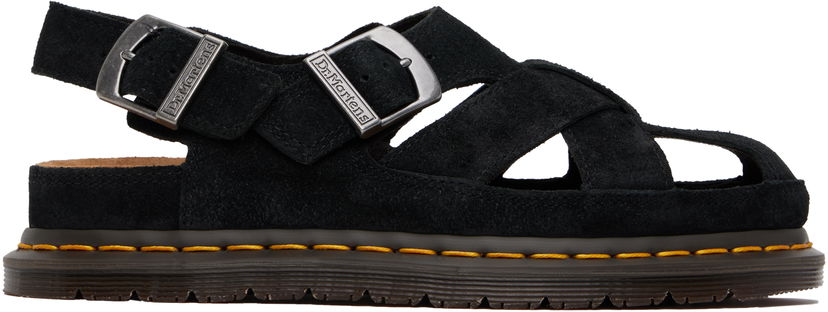 Nega čevljev Dr. Martens Dr. Martens Archive Fisherman Suede Sandals Črna | 40787001
