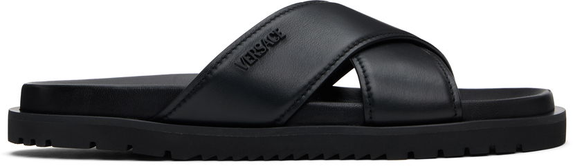 Superge in čevlji Versace Versace Logo Sandals Črna | 1016188_1A11124