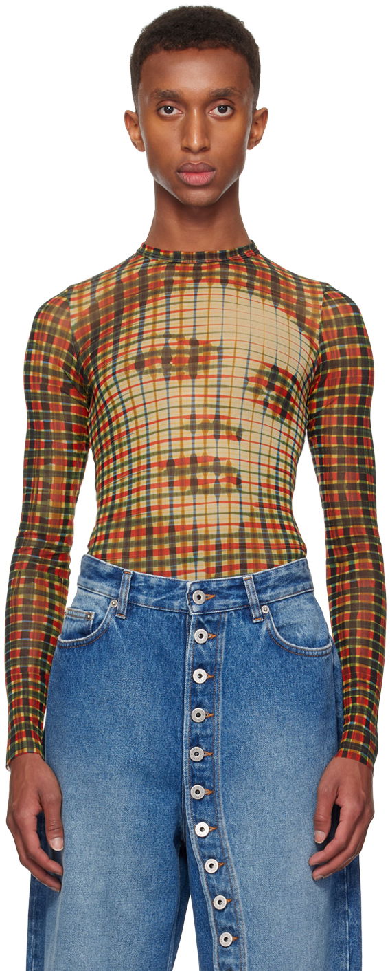 Majica Jean Paul Gaultier Gaultier Tartan Face Long Sleeve T-Shirt Večbarvna | 24/31-F-TO224-T563-95105030