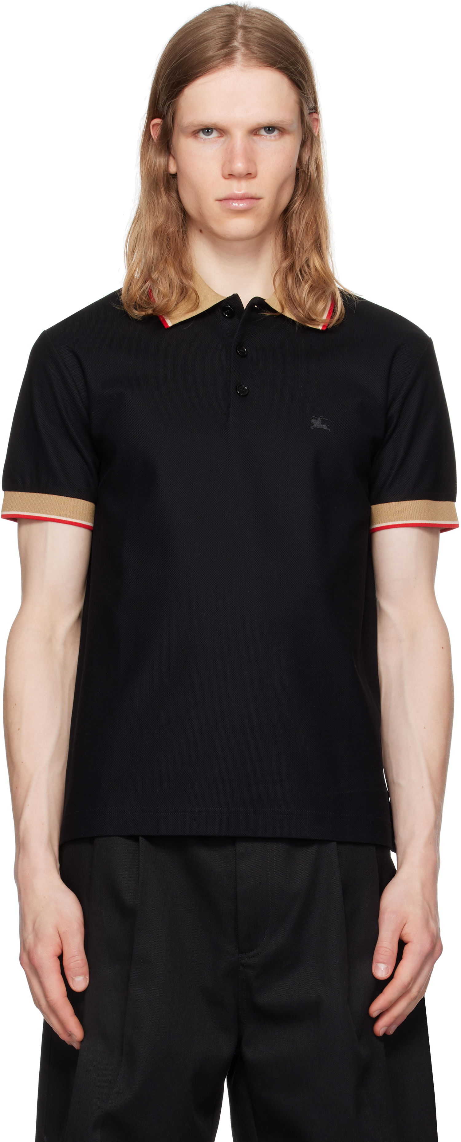 Polo majica Burberry Burberry Logo Collar Polo Črna | 8110934, 0