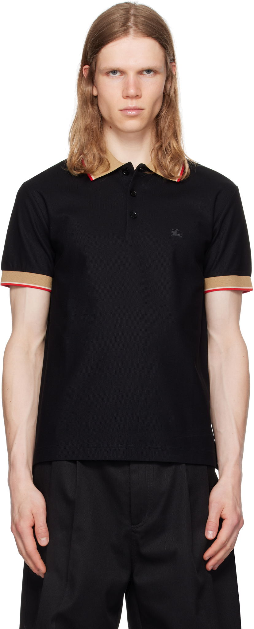 Polo majica Burberry Burberry Logo Collar Polo Črna | 8110934