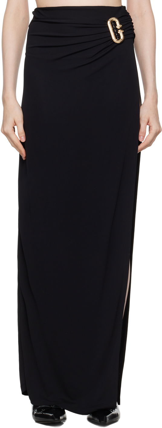 Krila Casablanca Black Draped Maxi Skirt Črna | WF24-SK-131-01
