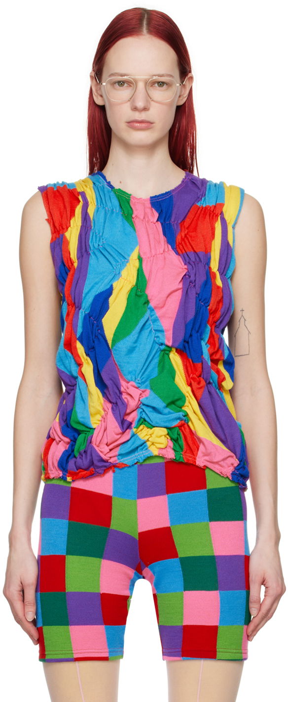 Majica brez rokavov Comme des Garçons Multicolor Ruched Tank Top Večbarvna | GM-T025-051