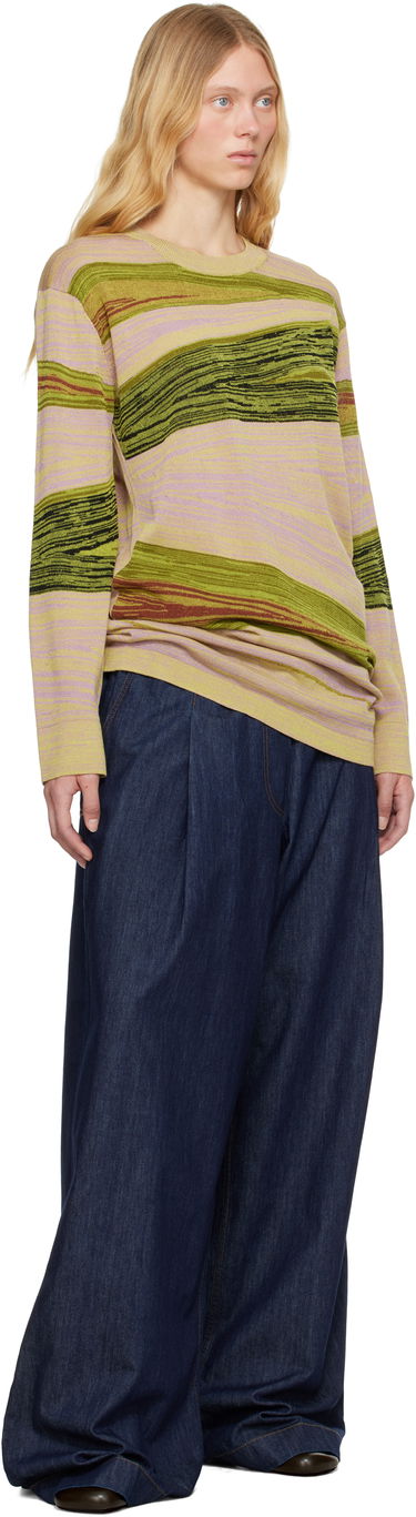Hlače Dries Van Noten Dries Van Noten Drawstring Wide-Leg Jeans Modra | 251-010936-1553, 3
